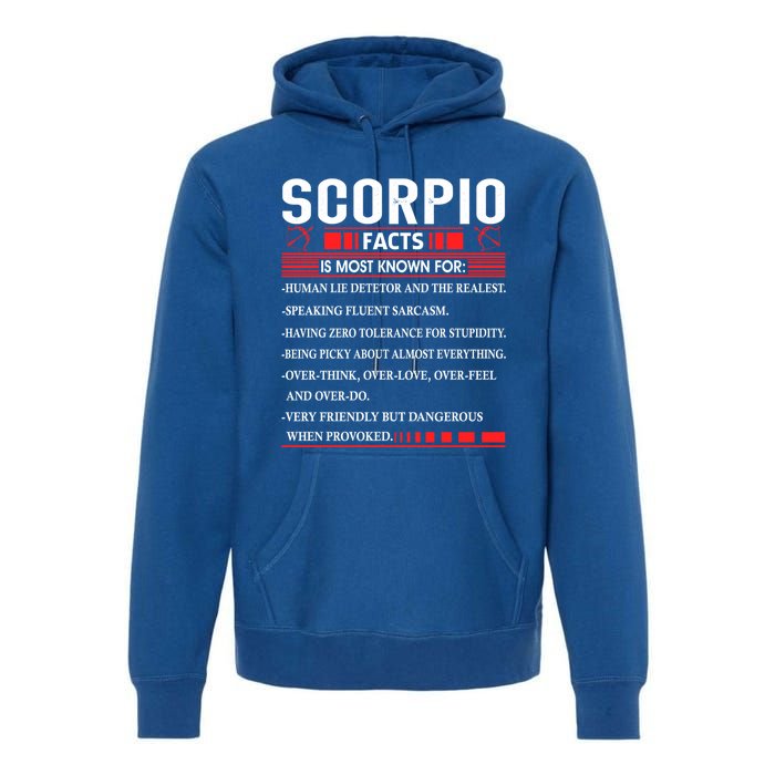 Scorpio Zodiac Birthday Scorpio Facts Gift Funny Gift Premium Hoodie