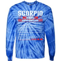 Scorpio Zodiac Birthday Scorpio Facts Gift Funny Gift Tie-Dye Long Sleeve Shirt