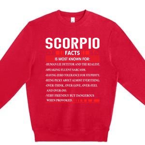 Scorpio Zodiac Birthday Scorpio Facts Gift Funny Gift Premium Crewneck Sweatshirt