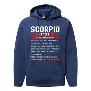 Scorpio Zodiac Birthday Scorpio Facts Gift Funny Gift Performance Fleece Hoodie