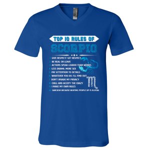 Scorpio Zodiac Birthday Top 10 Rules Of Scorpio Gift Funny Funny Gift V-Neck T-Shirt