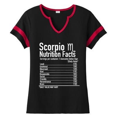 Scorpio Zodiac Birthday Scorpio Nutrition Facts  Ladies Halftime Notch Neck Tee