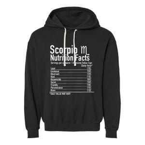 Scorpio Zodiac Birthday Scorpio Nutrition Facts  Garment-Dyed Fleece Hoodie