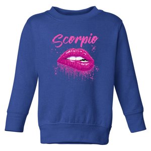 Scorpio Zodiac Birthday Pink Lips Cool Gift For Black Toddler Sweatshirt