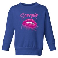 Scorpio Zodiac Birthday Pink Lips Cool Gift For Black Toddler Sweatshirt