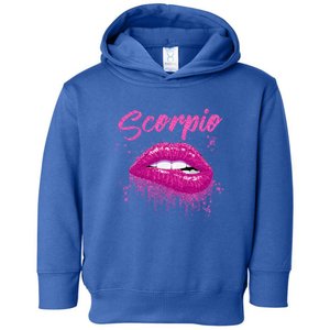 Scorpio Zodiac Birthday Pink Lips Cool Gift For Black Toddler Hoodie