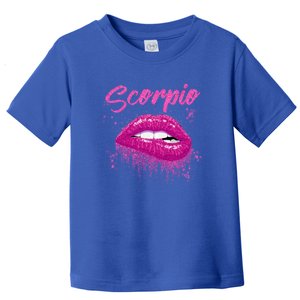 Scorpio Zodiac Birthday Pink Lips Cool Gift For Black Toddler T-Shirt