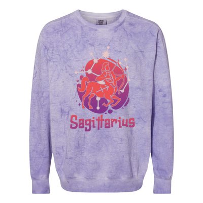 Sagittarius Zodiac Birthday Horoscope Great Gift Colorblast Crewneck Sweatshirt