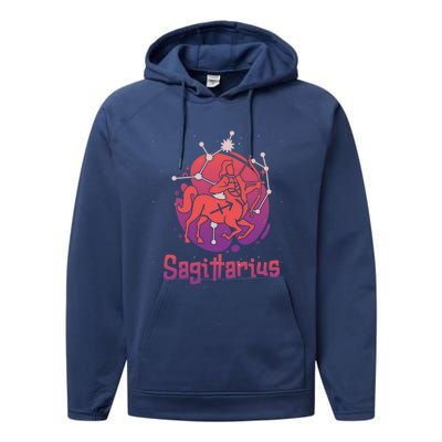 Sagittarius Zodiac Birthday Horoscope Great Gift Performance Fleece Hoodie