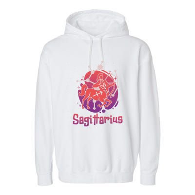 Sagittarius Zodiac Birthday Horoscope Great Gift Garment-Dyed Fleece Hoodie