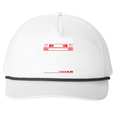 Sagittarius Zodiac Birthday Sagittarius Facts Gift Funny Meaningful Gift Snapback Five-Panel Rope Hat