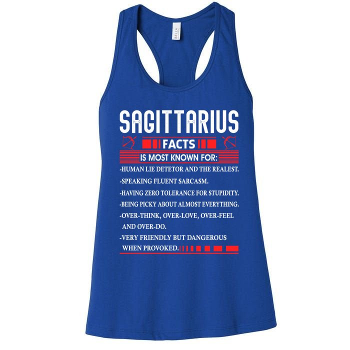 Sagittarius Zodiac Birthday Sagittarius Facts Gift Funny Meaningful Gift Women's Racerback Tank