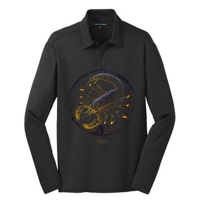 Scorpio Zodiac Cute Gift Silk Touch Performance Long Sleeve Polo