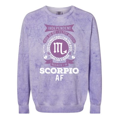 Scorpio Zodiac Designs: Scorpio Af Gift Colorblast Crewneck Sweatshirt