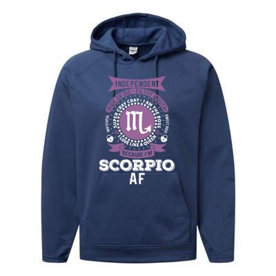 Scorpio Zodiac Designs: Scorpio Af Gift Performance Fleece Hoodie