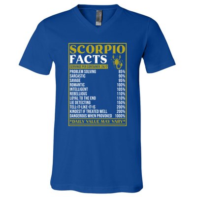 Scorpio Zodiac Facts Design Zodiac Facts Funny Scorpio Gift V-Neck T-Shirt