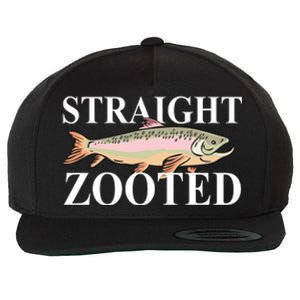 Straight Zooted Fish Wool Snapback Cap