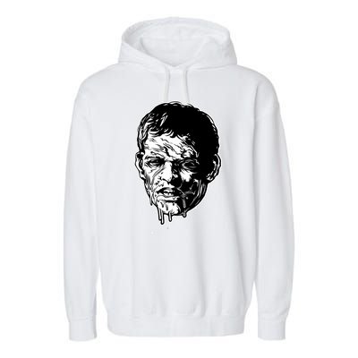 Scary Zombie Face Garment-Dyed Fleece Hoodie