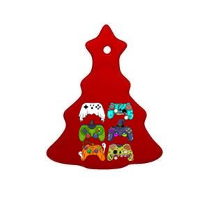 Skeleton Zombie Gaming Controllers For Halloween Gamer Gift Ceramic Tree Ornament