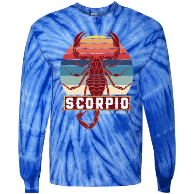 Scorpio Zodiac Great Gift Tie-Dye Long Sleeve Shirt