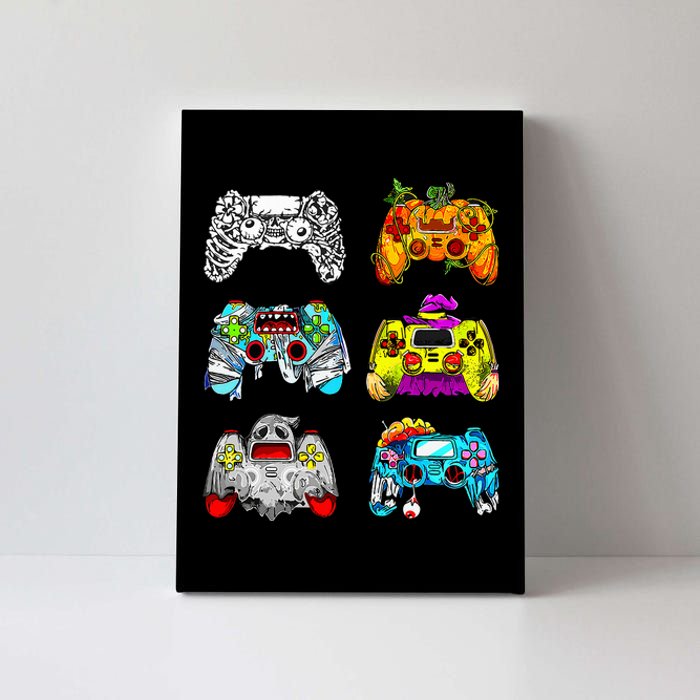 Skeleton Zombie Gaming Controllers Halloween Gamer Canvas