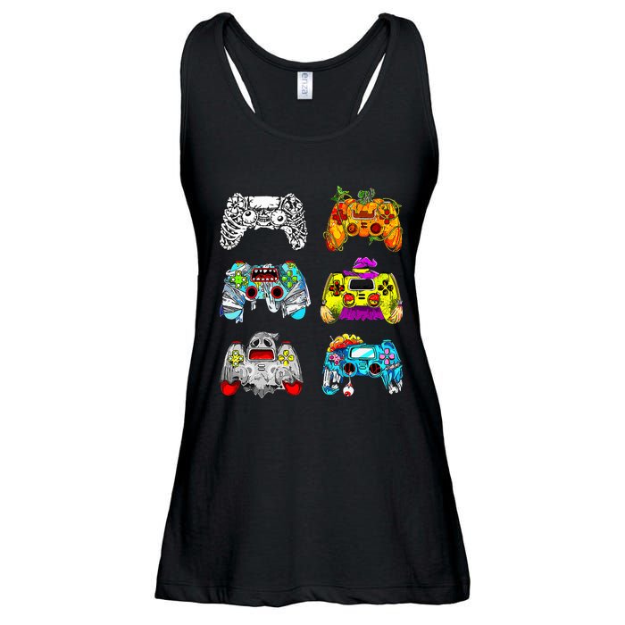 Skeleton Zombie Gaming Controllers Halloween Gamer Ladies Essential Flowy Tank