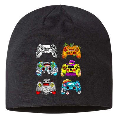 Skeleton Zombie Gaming Controllers Halloween Gamer Sustainable Beanie