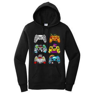 Skeleton Zombie Gaming Controllers Halloween Gamer Women's Pullover Hoodie