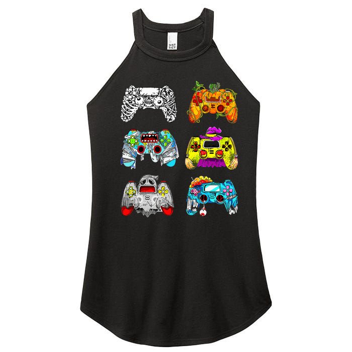 Skeleton Zombie Gaming Controllers Halloween Gamer Women's Perfect Tri Rocker Tank