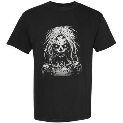 Scary Zombie Girl Halloween Graphic Tees Garment-Dyed Heavyweight T-Shirt