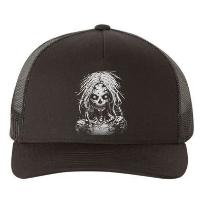 Scary Zombie Girl Halloween Graphic Tees Yupoong Adult 5-Panel Trucker Hat