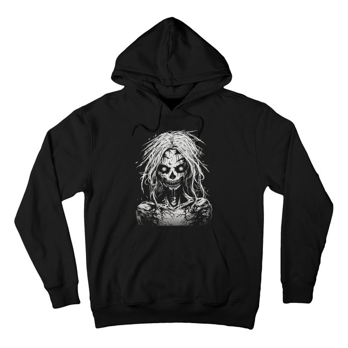 Scary Zombie Girl Halloween Graphic Tees Hoodie