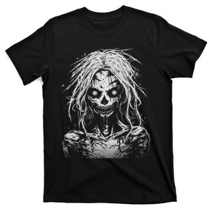 Scary Zombie Girl Halloween Graphic Tees T-Shirt