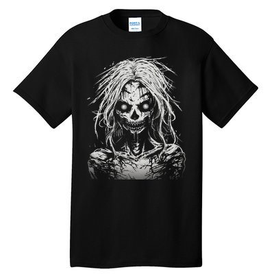 Scary Zombie Girl Halloween Graphic Tees Tall T-Shirt