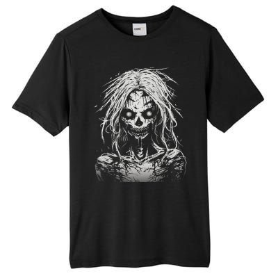 Scary Zombie Girl Halloween Graphic Tees Tall Fusion ChromaSoft Performance T-Shirt