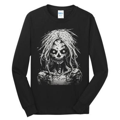 Scary Zombie Girl Halloween Graphic Tees Tall Long Sleeve T-Shirt