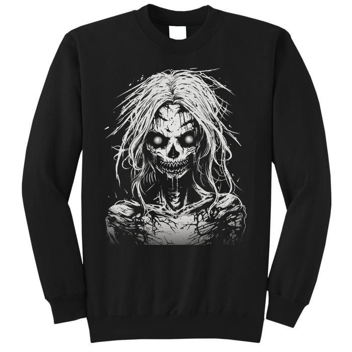 Scary Zombie Girl Halloween Graphic Tees Tall Sweatshirt