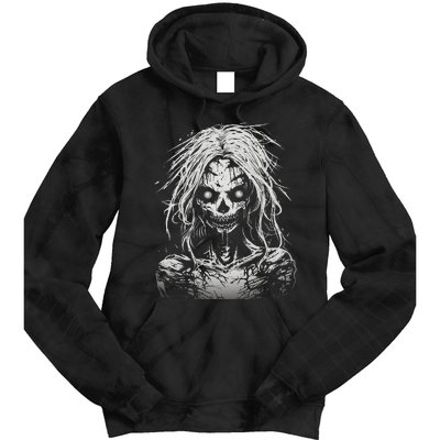 Scary Zombie Girl Halloween Graphic Tees Tie Dye Hoodie