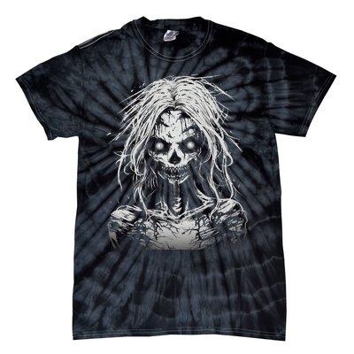 Scary Zombie Girl Halloween Graphic Tees Tie-Dye T-Shirt