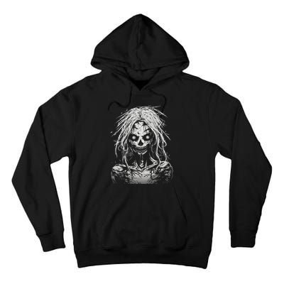 Scary Zombie Girl Halloween Graphic Tees Tall Hoodie