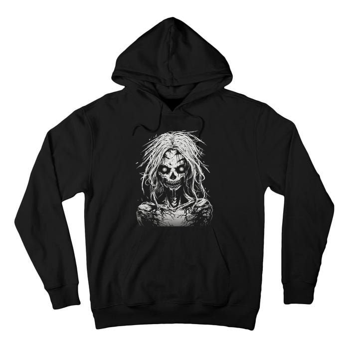 Scary Zombie Girl Halloween Graphic Tees Tall Hoodie