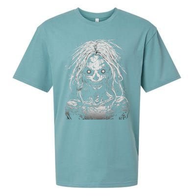 Scary Zombie Girl Halloween Graphic Tees Sueded Cloud Jersey T-Shirt