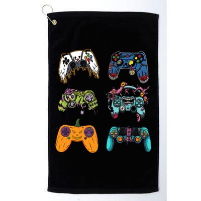 Skeleton Zombie Gaming Controllers Halloween For Gamer Boy Platinum Collection Golf Towel