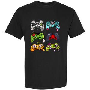 Skeleton Zombie Gaming Controllers Halloween Gamer Garment-Dyed Heavyweight T-Shirt