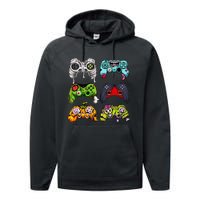 Skeleton Zombie Gaming Controllers Halloween Gamer Performance Fleece Hoodie