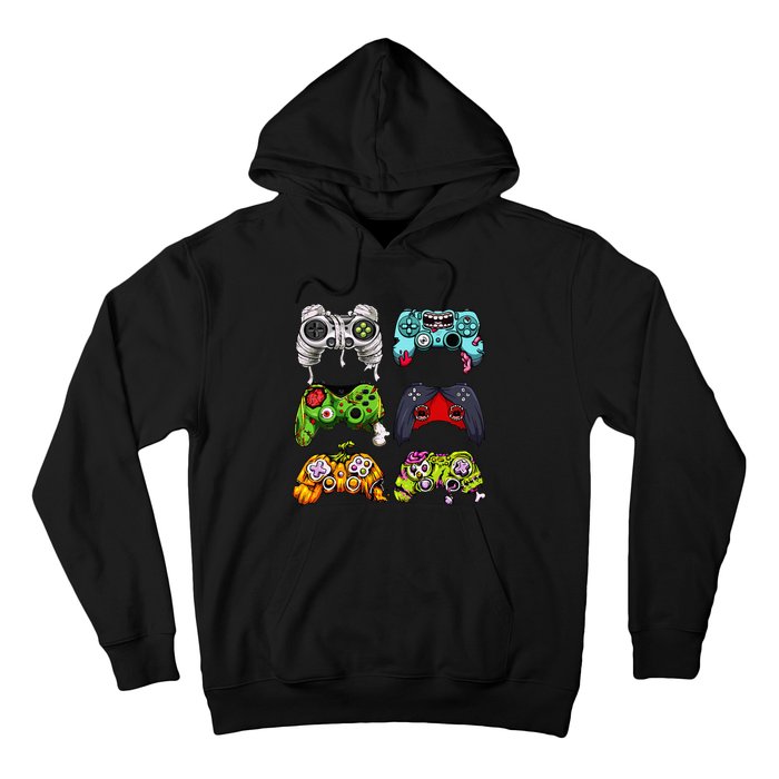 Skeleton Zombie Gaming Controllers Halloween Gamer Hoodie