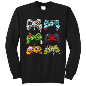 Skeleton Zombie Gaming Controllers Halloween Gamer Sweatshirt