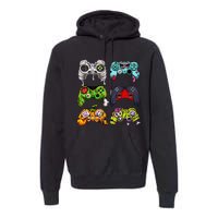 Skeleton Zombie Gaming Controllers Halloween Gamer Premium Hoodie