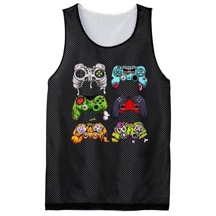 Skeleton Zombie Gaming Controllers Halloween Gamer Mesh Reversible Basketball Jersey Tank