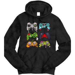 Skeleton Zombie Gaming Controllers Halloween Gamer Tie Dye Hoodie